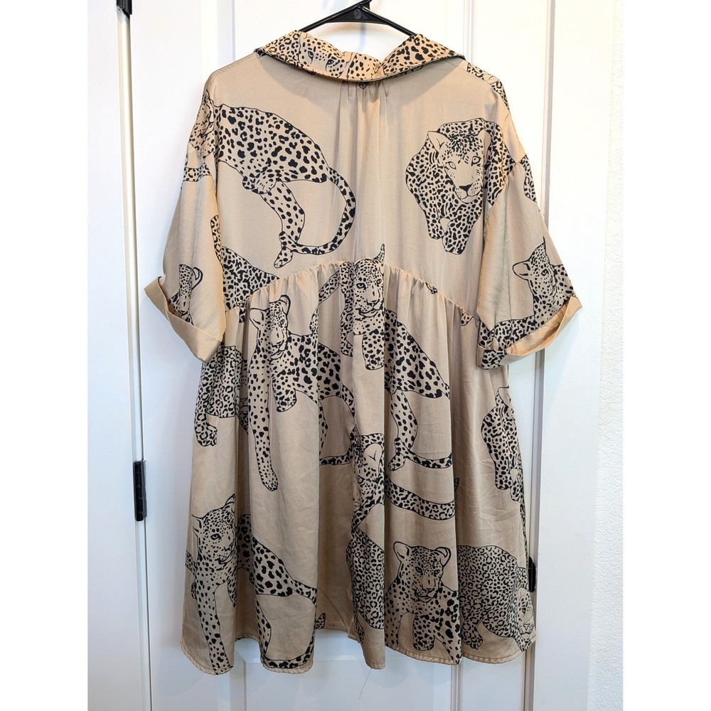 Entro Leopard Print Satin Dress - Picture 3 of 10